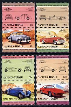 Tuvalu - Nanumea 1985 Cars #2 (Leaders of the World) set of 8 unmounted mint, stamps on , stamps on  stamps on cars    mazda    hispano    holden    buick