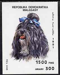 Malagasy Republic 1991 Dogs imperf m/sheet (Shihtzu), SG MS 861, Mi BL 157  unmounted mint, stamps on , stamps on  stamps on dogs     shihtzu