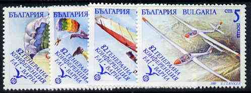Bulgaria 1989 Airports Conference (Aerial Sports) set of 4 unmounted mint, SG 3651-54, Mi 3801-04*, stamps on aviation     airports     parachutes    