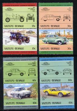 Tuvalu - Vaitupu 1985 Cars #3 (Leaders of the World) set of 8 unmounted mint, stamps on , stamps on  stamps on cars    white    graham    renault    de tomaso