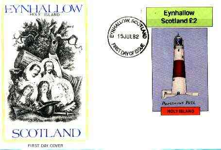 Eynhallow 1982 Lighthouses imperf deluxe sheet (\A32 value) on cover with first day cancel, stamps on lighthouses     ships       rescue
