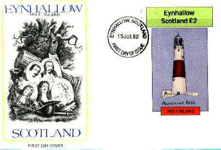 Eynhallow 1982 Lighthouses imperf deluxe sheet (A32 value) on cover with first day cancel, stamps on , stamps on  stamps on lighthouses     ships       rescue