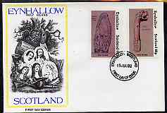 Eynhallow 1982 Viking Antiqueties imperf set of 2 (40p Viking Tomb Stone & 60p Figurehead) on cover with first day cancel, stamps on , stamps on  stamps on antiques, stamps on ships, stamps on vikings