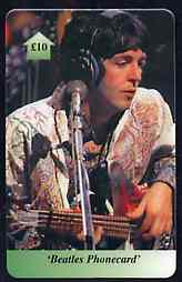 Telephone Card - Beatles 10 phone card #04 showing Paul playing Guitar