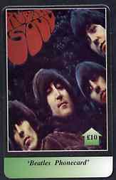 Telephone Card - Beatles 10 phone card #08 showing Portraits of the 4 'Rubber Soul', stamps on beatles      pops      entertainments    music