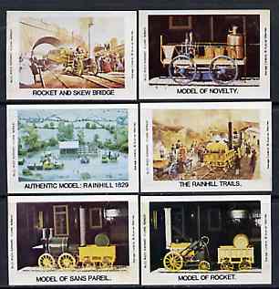 Match Box Labels - complete set of 6 early Locomotives superb unused condition (Vermom Match), stamps on railways