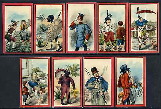 Match Box Labels - complete set of 9 Comical Pictures superb unused condition (Sweden issued 1900), stamps on , stamps on  stamps on comics, stamps on comedy