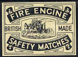 Match Box Labels - Fire Engine Dozen size label superb unused condition (1930s), stamps on fire