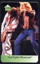 Telephone Card - Led Zeplin 10 phone card #1, stamps on pops      entertainments    music, stamps on guitar