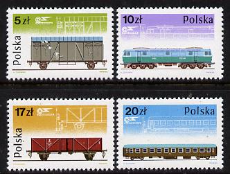 Poland 1985 Railway Rolling Stock set of 4 unmounted mint, SG 3006-9, stamps on , stamps on  stamps on railways