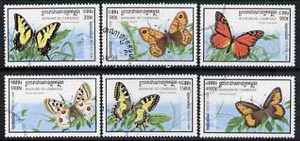 Cambodia 1998 Butterflies complete perf set of 6 values, cto used*, stamps on , stamps on  stamps on butterflies