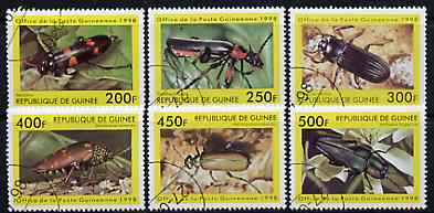 Guinea - Conakry 1998 Insects complete perf set of 6 values, cto used*, stamps on insects