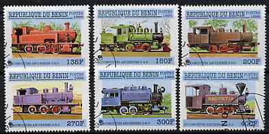 Benin 1998 Railways complete perf set of 6 values very fine cto used*, stamps on , stamps on  stamps on railways