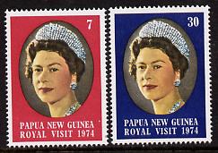 Papua New Guinea 1974 Royal Visit set of 2 unmounted mint, SG 268-69, stamps on royalty, stamps on royal visit