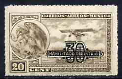 Mexico 1932 Surcharged 30c on 20c sepia (Farman F.190) upr wmk, unmounted mint SG 521*, stamps on , stamps on  stamps on aviation    farman