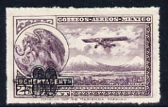 Mexico 1932 Surcharged 80c on 25c purple (Farman F.190) inverted wmk, unmounted mint SG 522*, stamps on aviation    farman