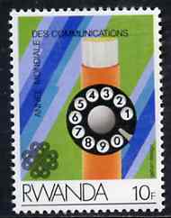 Rwanda 1984 Telephone Dial 10f from Communications set unmounted mint, SG 1189*, stamps on telephone