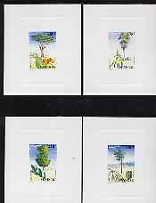 Senegal 1996 Trees complete set of 4 in deluxe sheets on sunken glossy card, stamps on trees