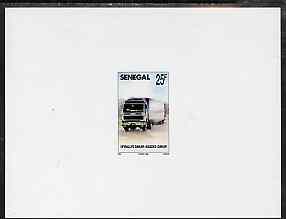 Senegal 1996 Truck 25f from Dakar Rally set, deluxe sheet on thin card, stamps on trucks