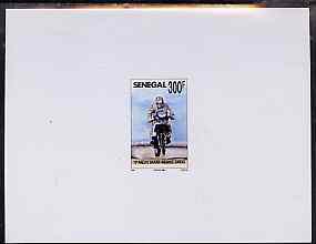 Senegal 1996 Motorbike 300f from Dakar Rally set, deluxe sheet on thin card, stamps on motorbikes