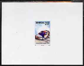 Senegal 1996 Car 215f from Dakar Rally set, deluxe sheet on thin card, stamps on cars