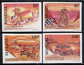 Senegal 1997 Dakar Rally complete set of 4 imperf from limited printing unmounted mint, stamps on , stamps on  stamps on cars      trucks       motorbikes