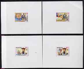 Senegal 1997 Vasco De Gama complete set of 4 in deluxe sheets on sunken glossy card, stamps on , stamps on  stamps on explorers    ships