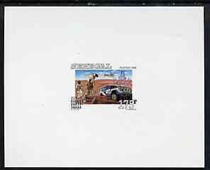 Senegal 1998 Digging Out 175f from Dakar Rally set, deluxe sheet on thin card, stamps on cars      helicopters     