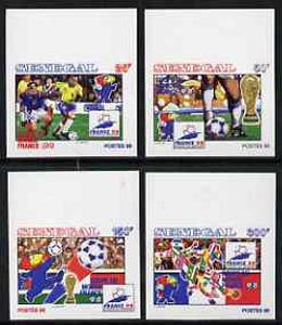 Senegal 1998 Football World Cup complete set of 4 imperf from limited printing unmounted mint*, stamps on football, stamps on sport