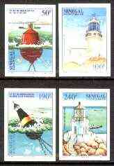 Senegal 1998 Lighthouses complete set of 4 imperf from limited printing unmounted mint, stamps on lighthouses