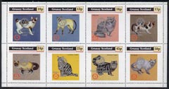 Grunay 1998 Rotary Int opt in silver on 1984 Rotary - Domestic Cats perf set of 8 values (10p to 50p) unmounted mint, stamps on , stamps on  stamps on cats    rotary