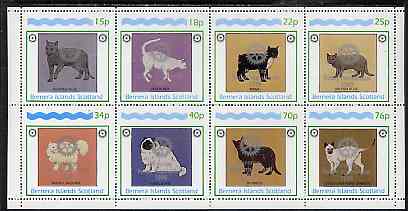 Bernera 1998 Rotary Int opt in silver on 1984 Domestic Cats - Rotary perf set of 8 values (15p to 76p) unmounted mint, stamps on animals  cats  rotary