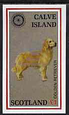 Calve Island 1998 Rotary Int opt in silver on 1984 Rotary - Dogs imperf souvenir sheet (Â£1 value) unmounted mint, stamps on , stamps on  stamps on animals  dogs  rotary   retriever