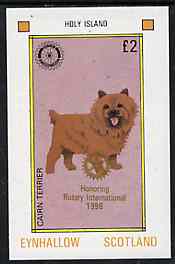 Eynhallow 1998 Rotary Int opt in gold on 1984 Rotary - Dogs £2 imperf deluxe sheet (Cairn Terrier) unmounted mint, stamps on animals  dogs  rotary   cairn terrier