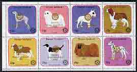 Davaar Island 1998 Rotary Int opt in gold on 1984 Rotary - Dogs perf set of 8 values (10p to 50p) unmounted mint, stamps on , stamps on  stamps on animals  dogs  rotary grethound    maltese    bull-terrier   springer spaniel   king charles   fox-hound   pekingese   dalmation