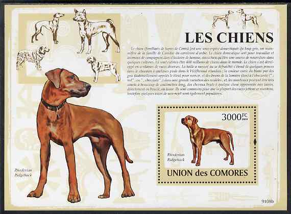 Comoro Islands 2009 Dogs perf m/sheet unmounted mint, stamps on dogs