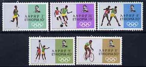 Ethiopia 1968 Mexico Olympic Games set of 5 unmounted mint, SG 703-07*, stamps on , stamps on  stamps on olympics    running     bicycles     football    boxing     sport     basketball