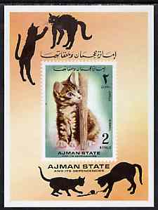 Ajman 1972 Cats imperf m/sheet unmounted mint, Mi BL 400, stamps on cats