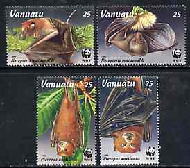 Vanuatu 1996 WWF - Endangered Species - Flying Foxes set of 4 unmounted mint, SG 716-19*, stamps on animals     wwf     fox, stamps on  fox , stamps on foxes, stamps on  , stamps on  wwf , stamps on 