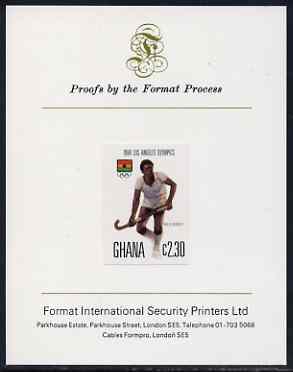 Ghana 1984 Field-Hockey 2c30 (ex Los Angeles Olympic Games set) imperf proof mounted on Format International proof card, as SG 1106