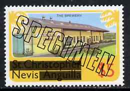 Nevis 1980 Brewery $5 from opt'd def set, additionally opt'd SPECIMEN, as SG 48 unmounted mint