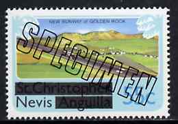 Nevis 1980 New Runway for Golden Rock Airport 55c from opt'd def set, additionally opt'd SPECIMEN, as SG 46 unmounted mint, stamps on , stamps on  stamps on aviation      airports