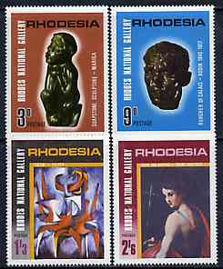 Rhodesia 1967 Rhodes National Gallery set of 4 unmounted mint, SG 414-17*, stamps on , stamps on  stamps on arts, stamps on  stamps on sculpture, stamps on  stamps on rodin   