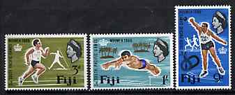 Fiji 1966 South Pacific Games set of 3 unmounted mint, SG 356-58*, stamps on sport    running    shot      diving