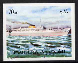 Fujeira 1972 Liner Ship 70dh from Transport imperf set unmounted mint, Mi 1290B*, stamps on , stamps on  stamps on ships