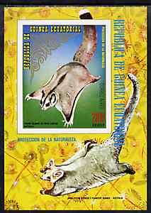 Equatorial Guinea 1974 Australian Animals imperf m/sheet (Flying Fox) unmounted mint Mi BL 143, stamps on , stamps on  stamps on animals     flying-fox, stamps on  stamps on  fox , stamps on  stamps on foxes, stamps on  stamps on  