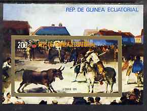 Equatorial Guinea 1975 Bull-Fighting imperf m/sheet unmounted mint, Mi BL 171, stamps on , stamps on  stamps on animals      bull     bovine