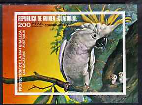 Equatorial Guinea 1974 Australian Birds imperf m/sheet unmounted mint, Mi BL 149, stamps on birds         parrots       