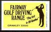 Match Box Labels - Fairway Golf Driving Range very fine unused condition (Privately produced), stamps on golf