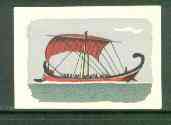 Match Box Labels - Longboat from a Swedish set produced about 1912, stamps on ships